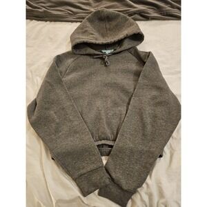 Miss Posh Charcoal Gray Hoodie Womens L Cropped Pullover Sweatshirt Cozy